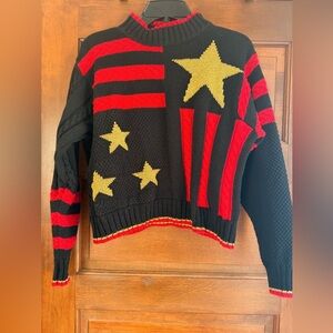 Vintage Black, Red and Gold Flag Style Sweater